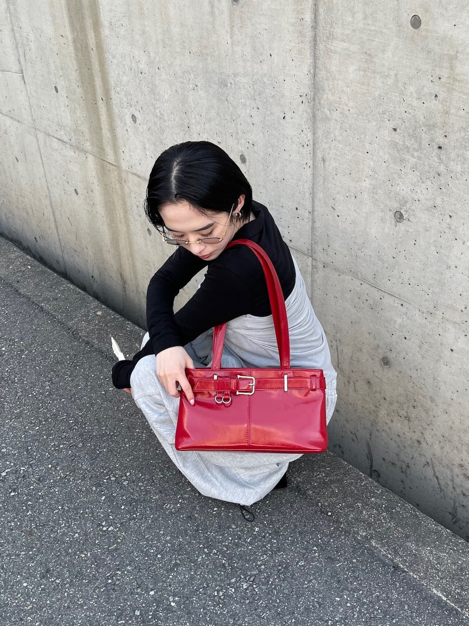 受注制【oaks】leather belt shoulder bag (3color)