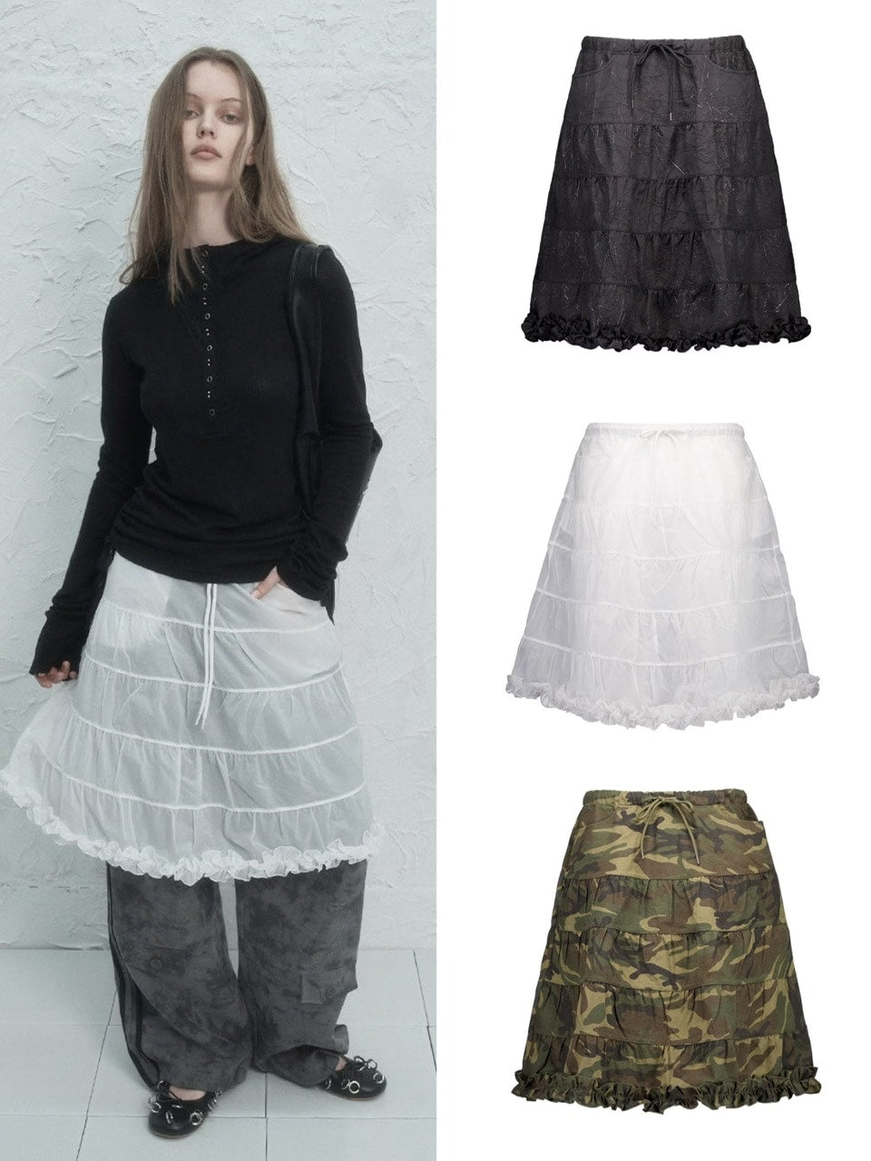 【SETUP‐EXE】FRILL CANCAN SKIRT