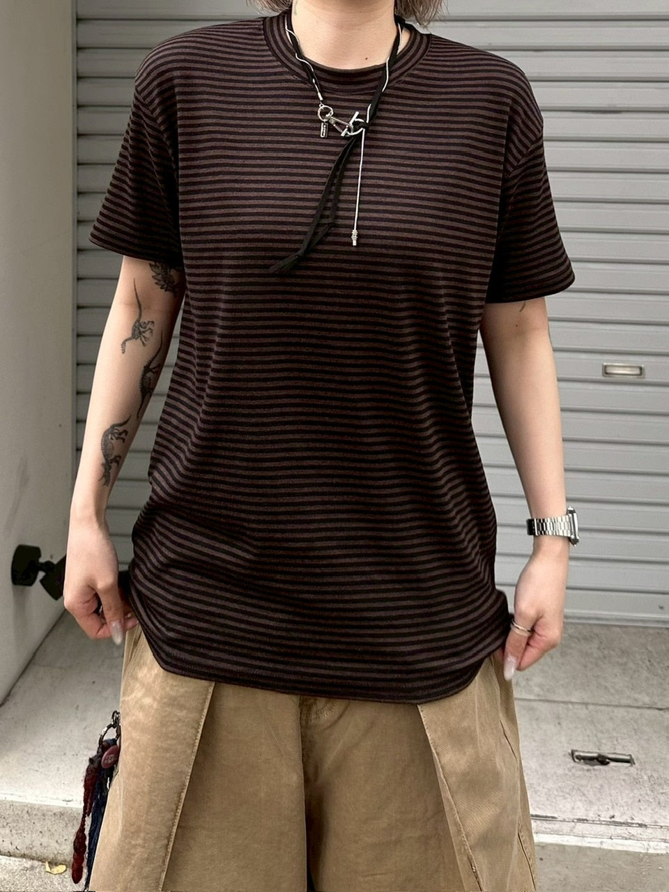 受注制【Chikashitsu +】tight fit border t-shirt (3color) / 【チカシツプラス】タイトフィットボーダー半袖Tシャツ