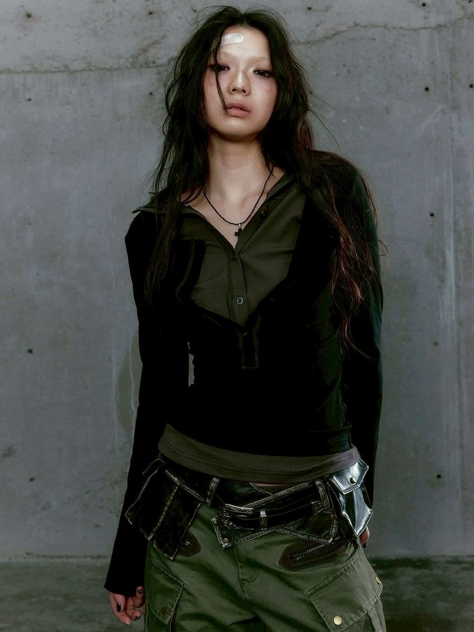 【Cest Nous】Two-in-One Hoodie / 【セヌー】レイヤードフード付き長袖トップス