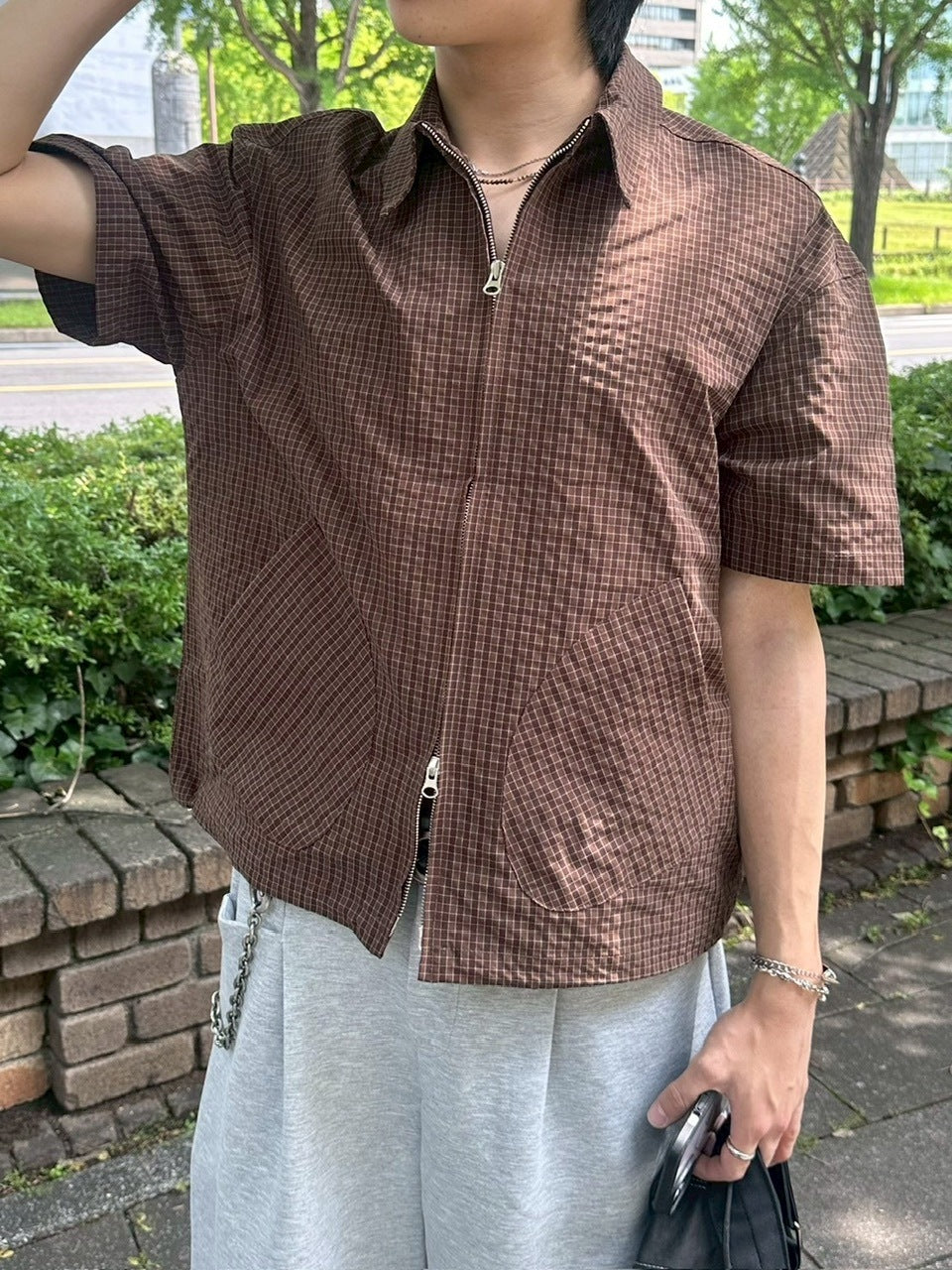 受注制【youll】cropped check shirt jacket (3color)