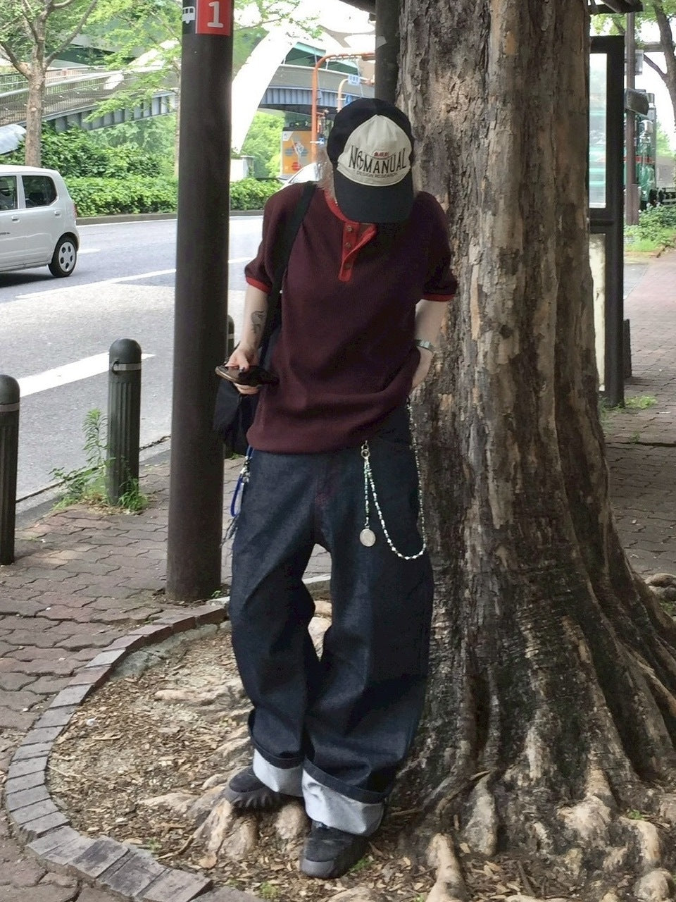 受注制【youll】henry neck waffle tee (3color)