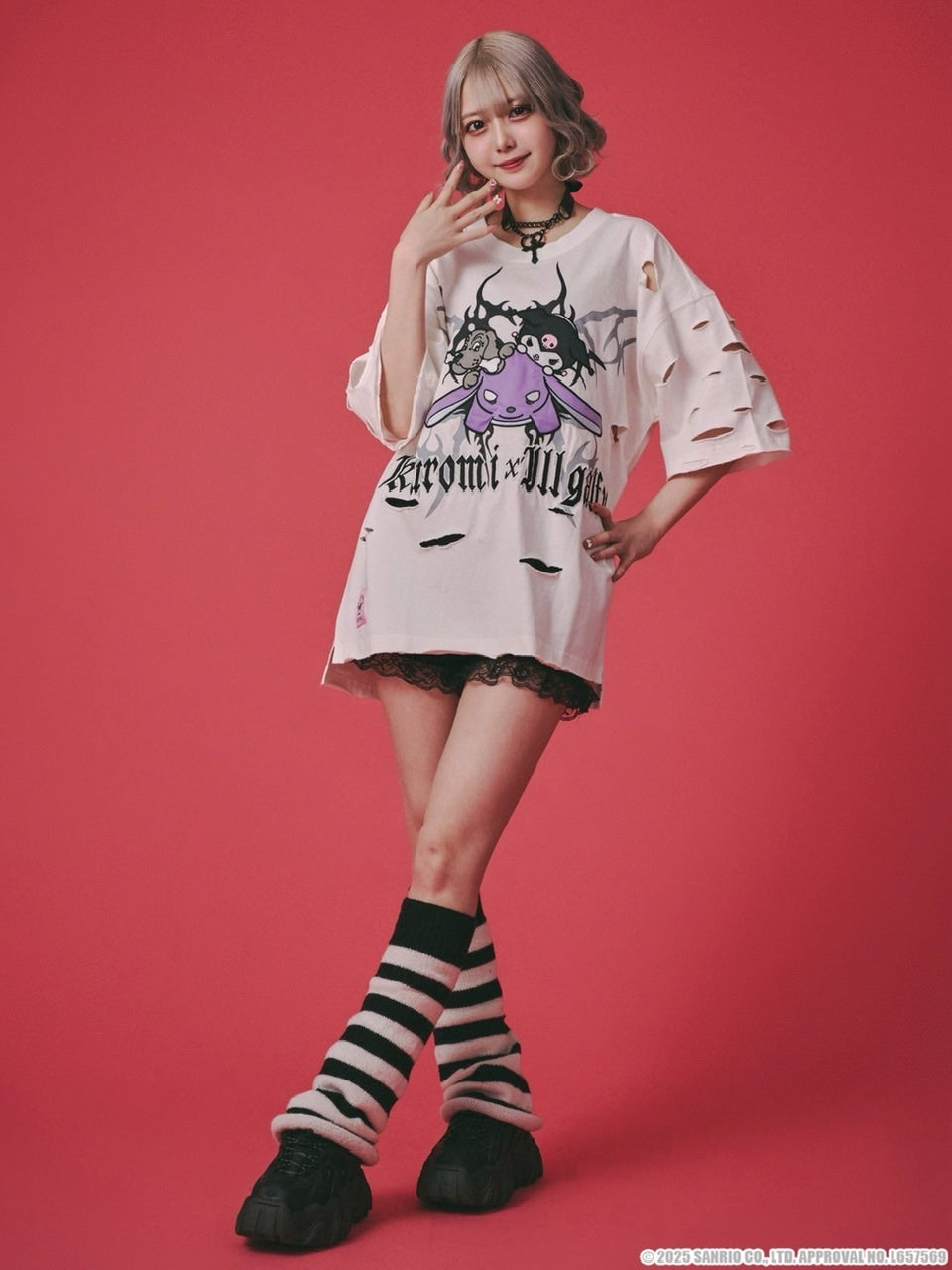 【GALFY×KUROMI】イルガルフィーボロボロ半袖TEE