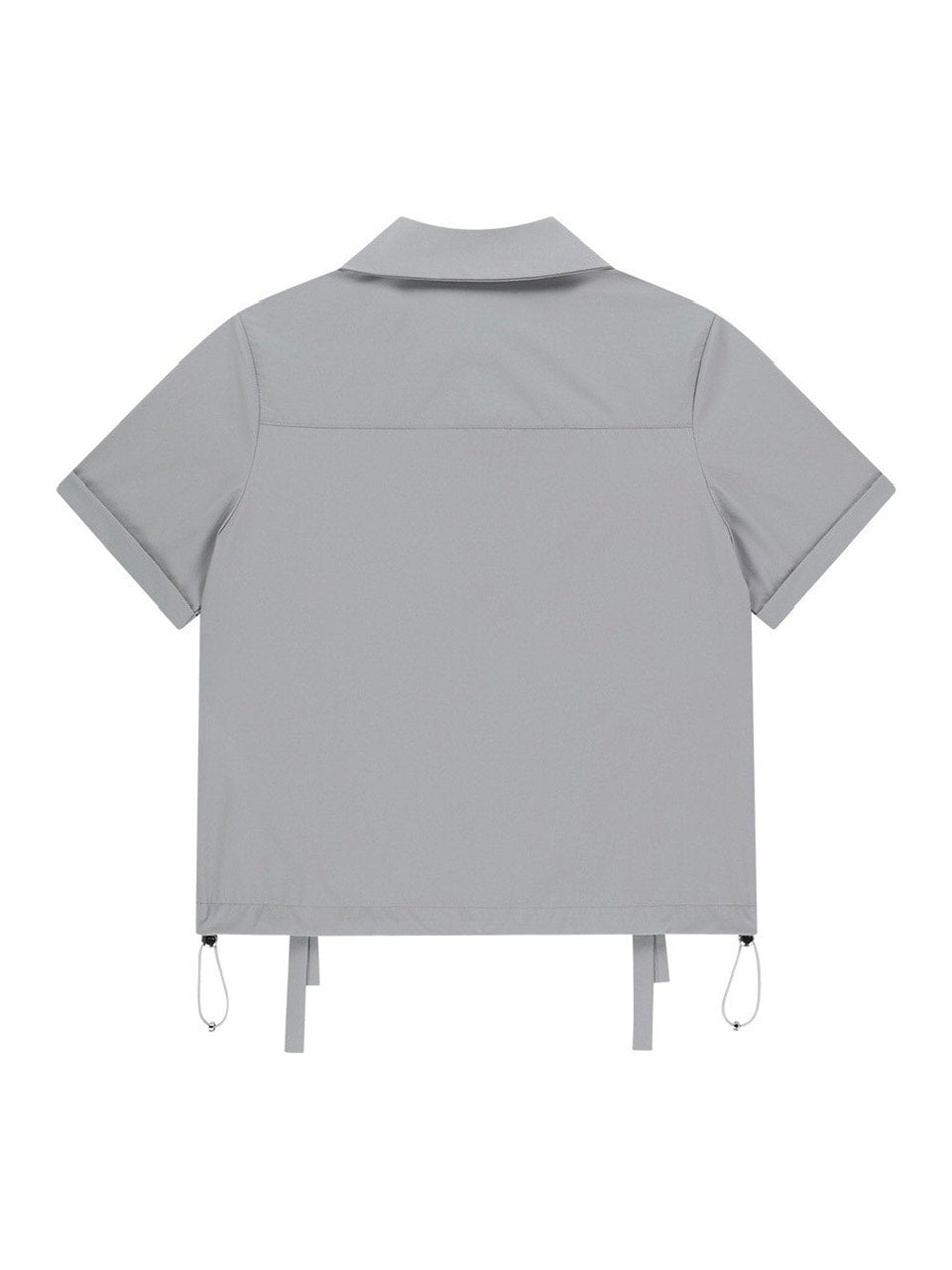 【TUOMIO】ROUND COLLAR NYLON ZIP-UP / 【トゥオミオ】ラウンドカラーナイロン半袖シャツジャケット