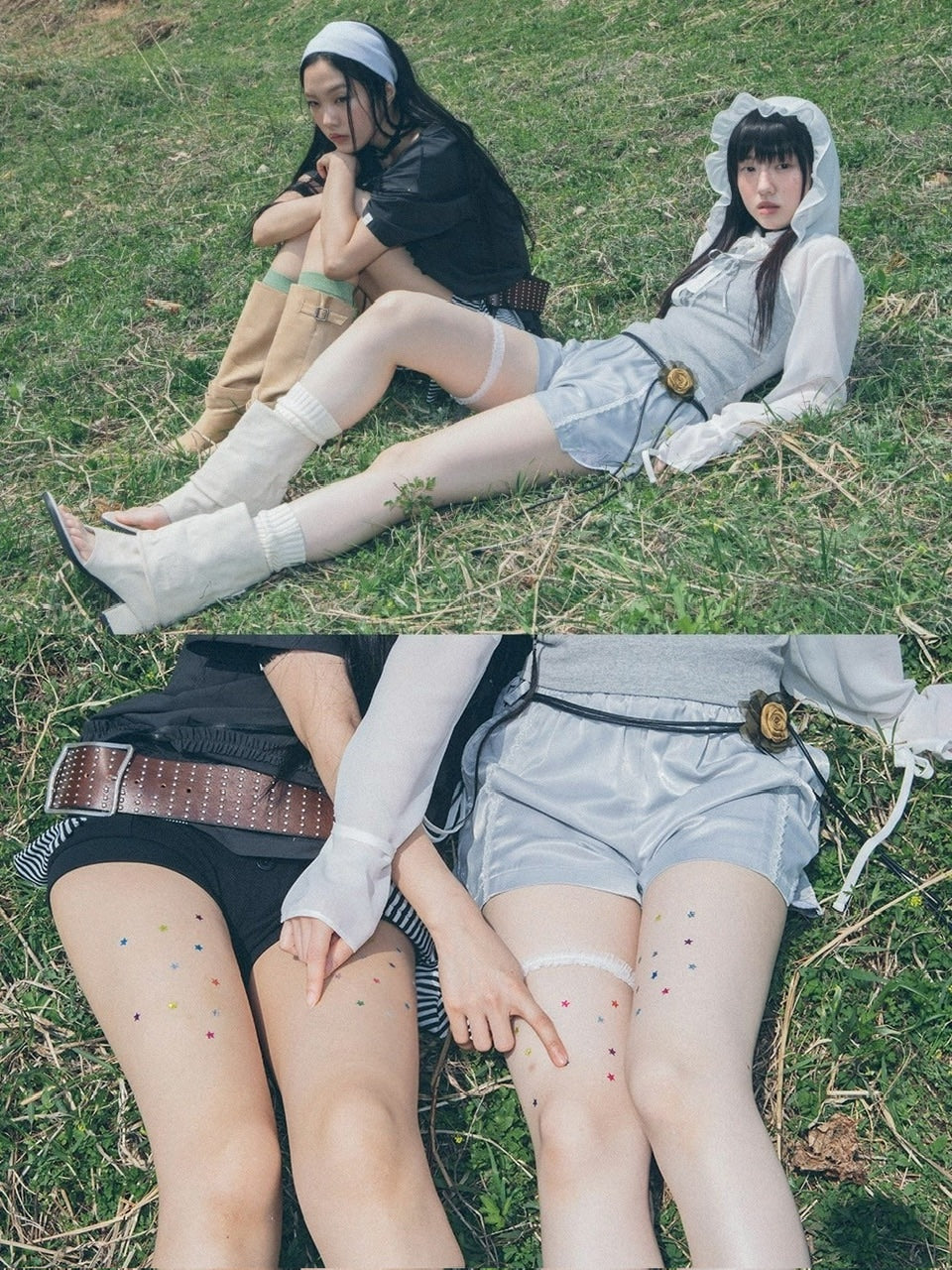 【TUOMIO】LACE STRAP OVERSIZED T-SHIRT / 【トゥオミオ】レースストラップオーバーサイズ半袖Tシャツ