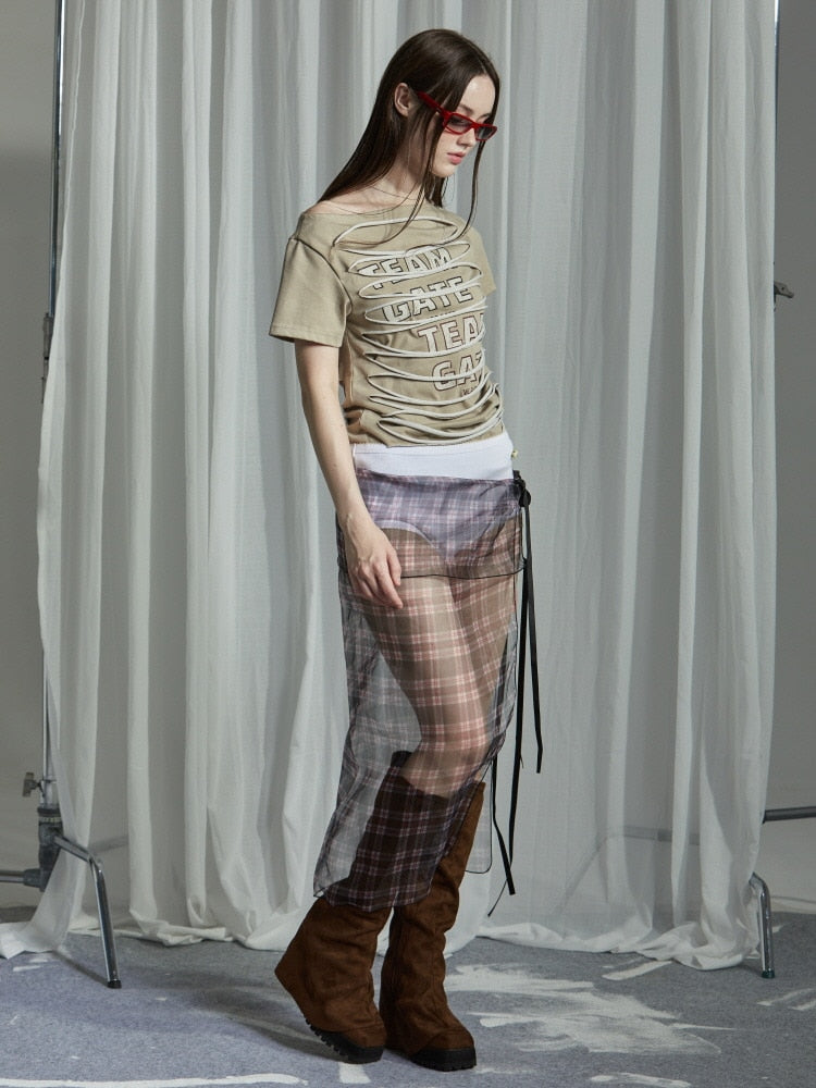 【GATELESS】SLASH DAMAGE LOGO T-SHIRT / 【ゲートレス】スラッシュダメージロゴ半袖Tシャツ