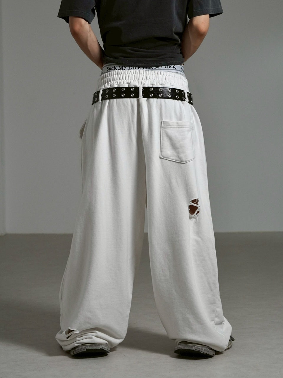 【Chikashitsu +】full length damage sweat pants / 【チカシツプラス】フルレングスダメージスウェットパンツ (3color)