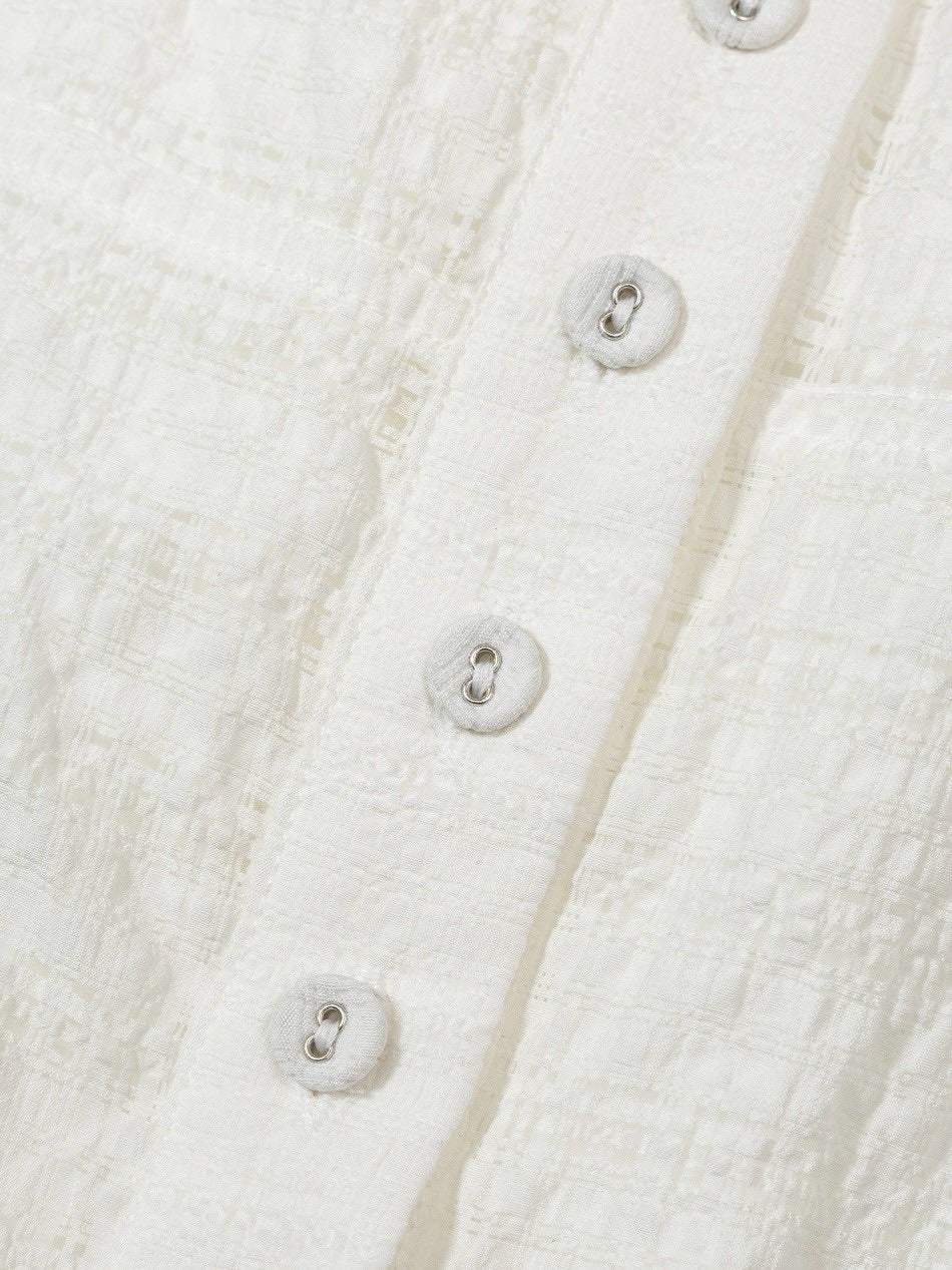 【Uglyshadow】CHECK SHIRRING BLOUSE / 【アグリーシャドウ】チェックシャーリングノースリーブブラウス