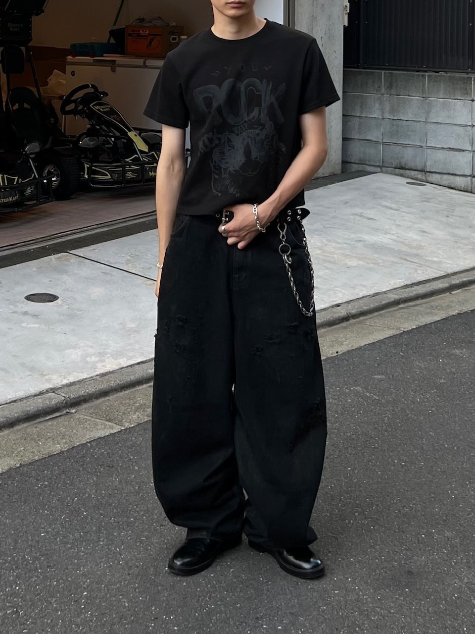 大阪店WEB限定【Chikashitsu +】cropped cat t-shirt (2color)