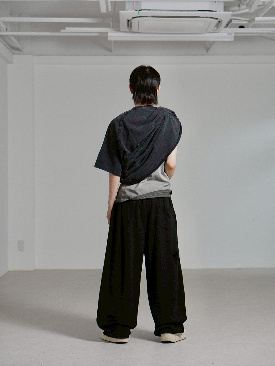 受注制【Chikashitsu +】full length crash sweat pants / 【チカシツプラス】フルレングスクラッシュスウェットパンツ (2color)