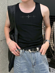 【Chikashitsu +】metal studs sleeveless / 【チカシツプラス】メタルスタッズタンクトップ (2color)