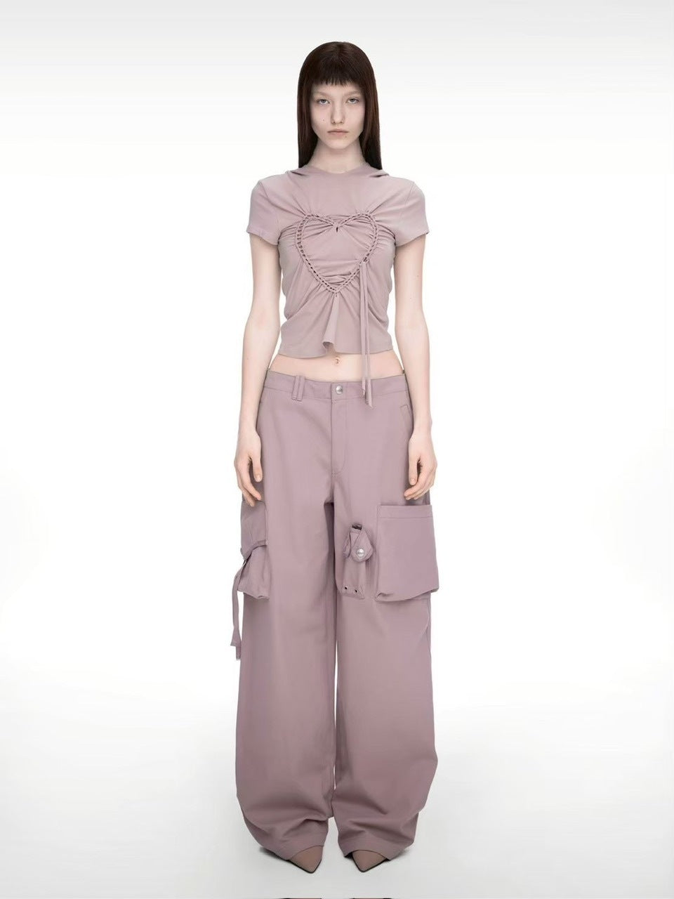 【NACHE】STRAP WIDE CARGO PANTS (UNISEX)