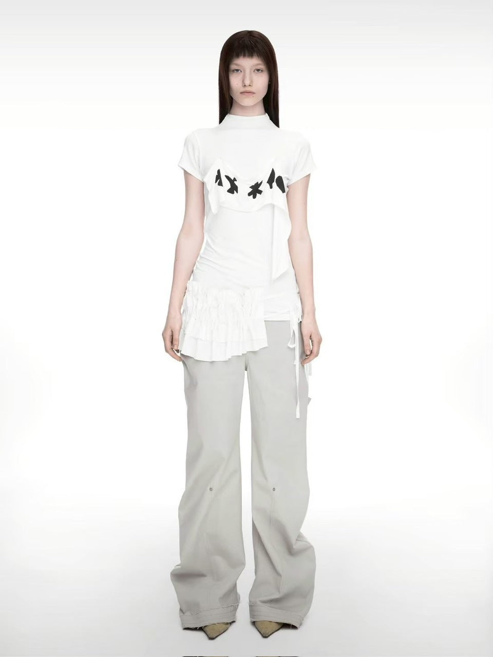 【NACHE】RAWCUT CURVED PANTS (UNISEX)