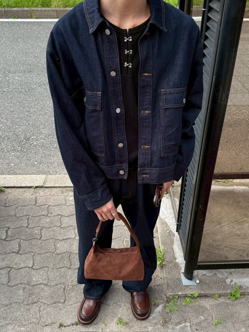 受注制【Chikashitsu +】2 pocket rigid denim jacket / 【チカシツプラス】ツーポケットデニムジャケット (2color)