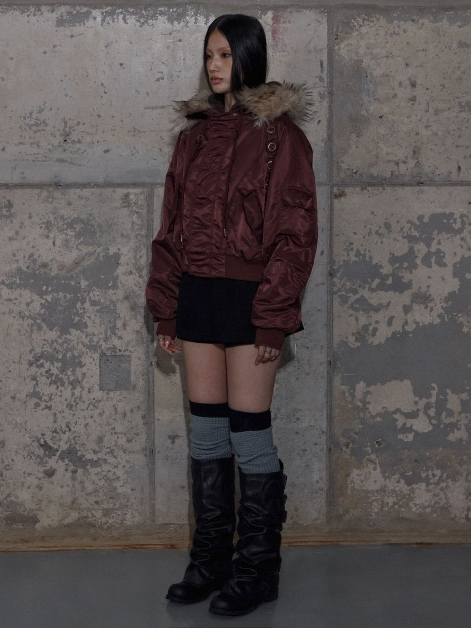 【FANCY CLUB】EYELET FUR MA-1 / 【ファンシークラブ】アイレットファーＭＡ-1
