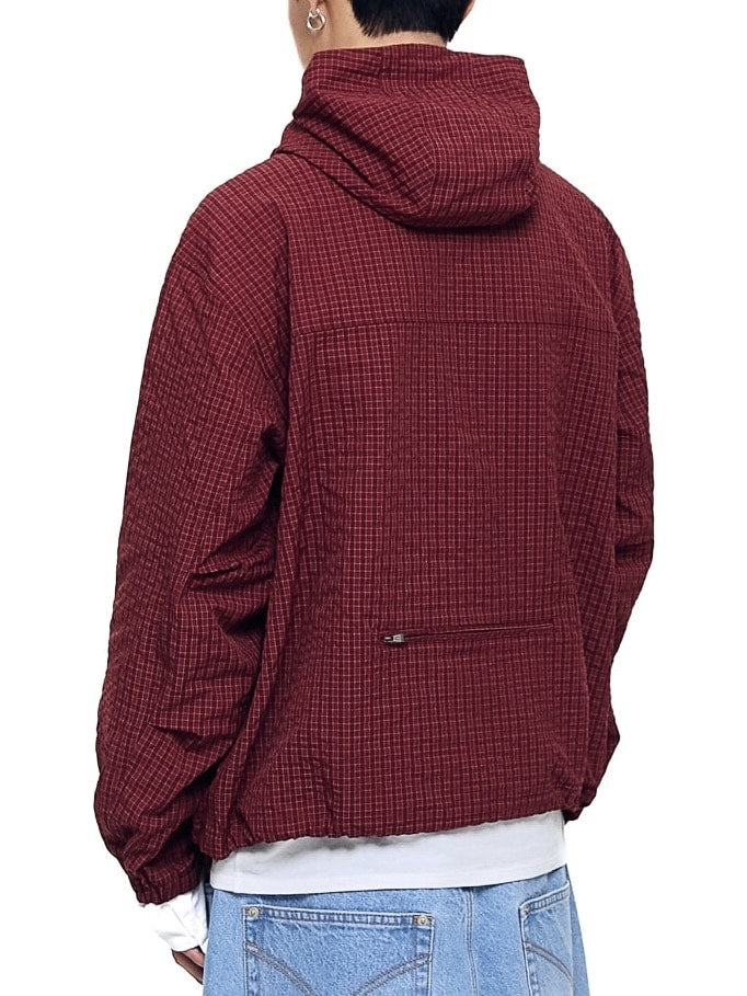 【AAKAM】Check Pattern Hooded Jacket