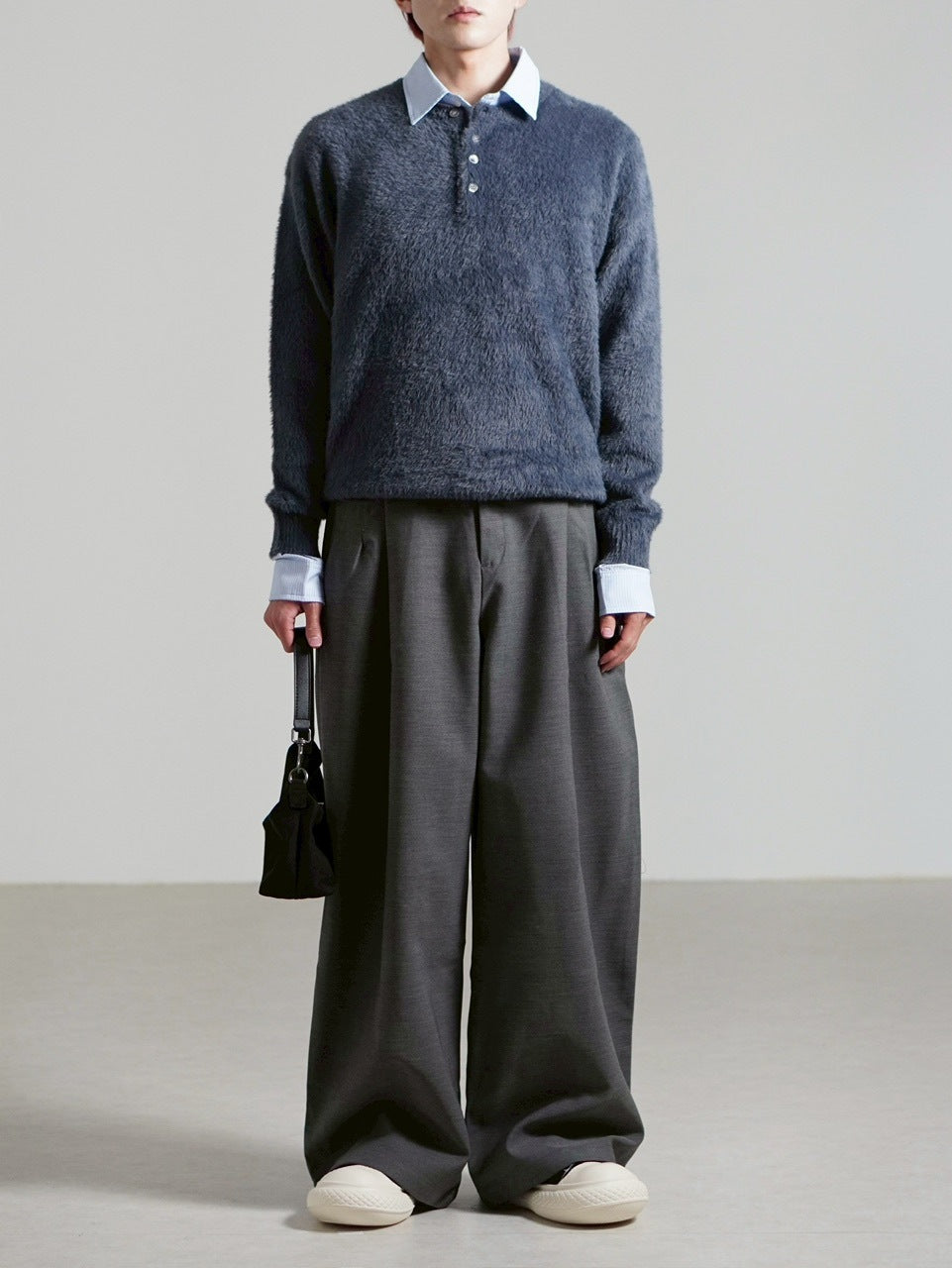 受注制【Chikashitsu +】henley neck hairy knit (5color) – PRESSING