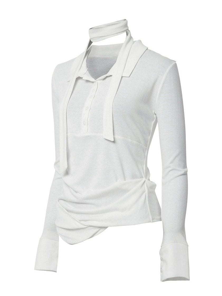 【FLAREUP】Asymmetrical Draped Shirt / 【フレアアップ】アシンメトリードレープシャツ