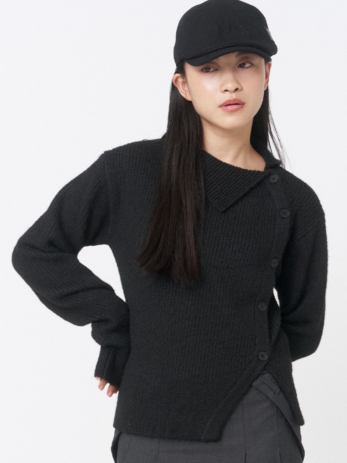 【Miseki seoul】Side button knit