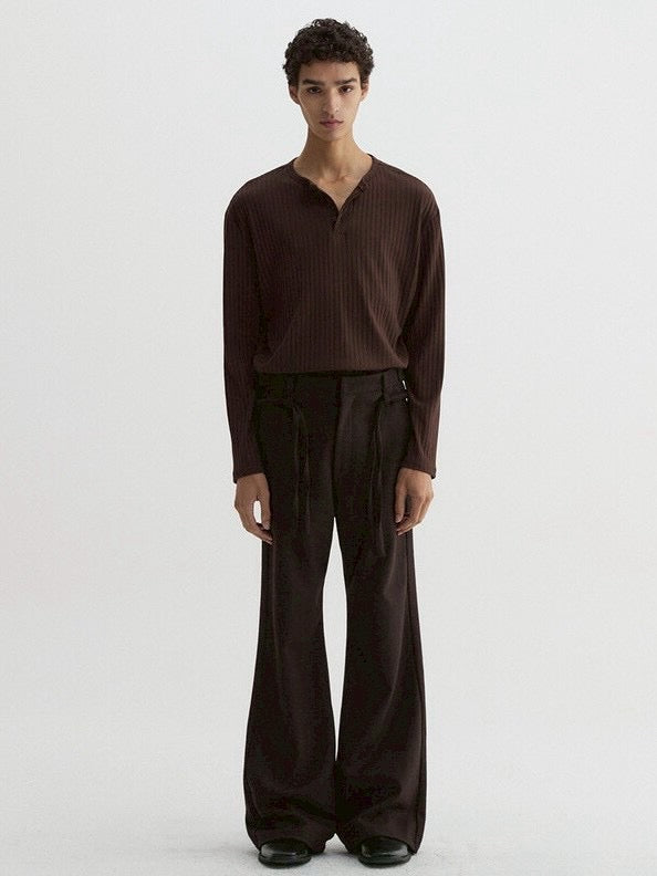 【DNSR】Ribbed Henley Long Sleeve