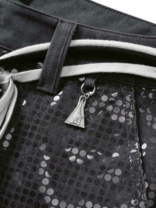 【The Boy Has No Patience】Transparent Pressed French Work Pants / 【ザボーイハズノーペーシェンス】ベルトストリングデニムパンツ