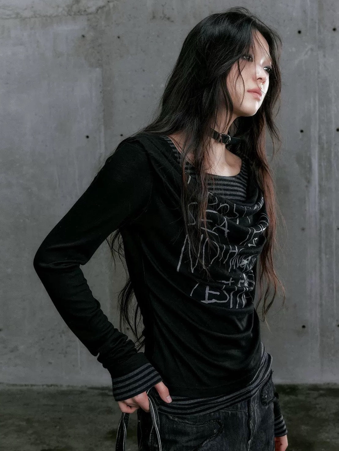 【Cest Nous】Border Patchwork T-Shirt