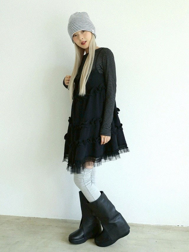 12/21 20:00 発売【Uglyshadow】THIN STRIPED T-SHIRT