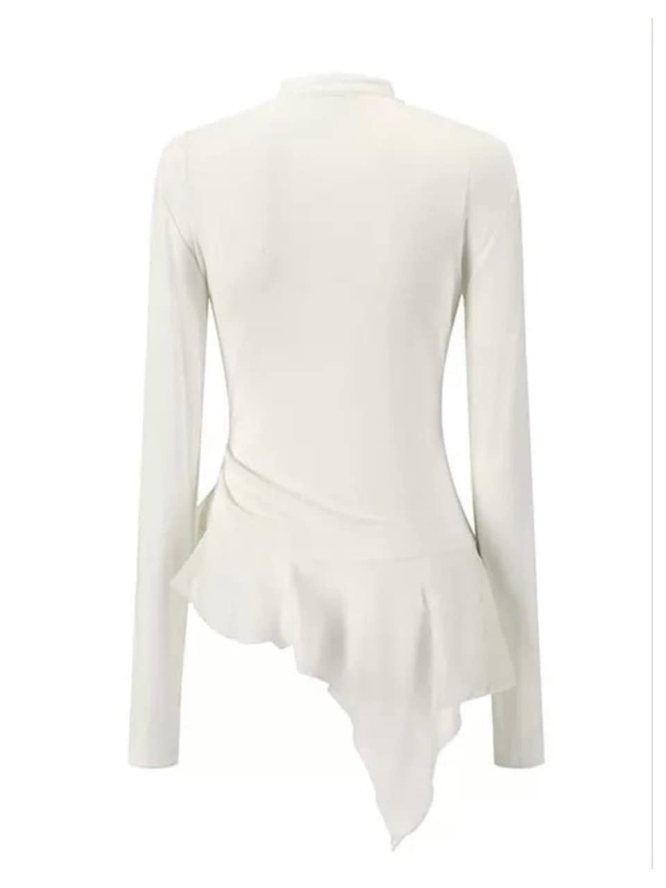 【Cest Nous】Ruffle hem top / 【セヌー】チョーカー付きアシンメトリーフリルトップス