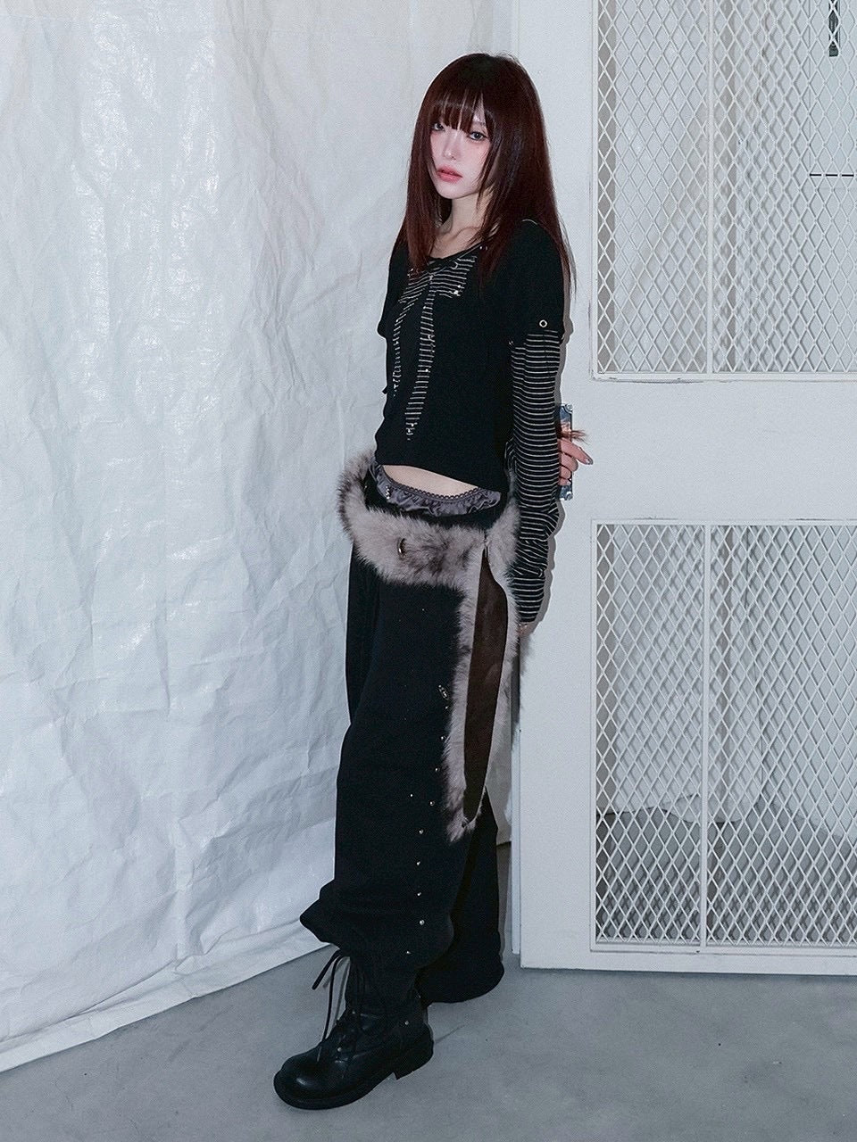 1/2 20:00発売【CHERRYQUIRI】punky bow layered tee