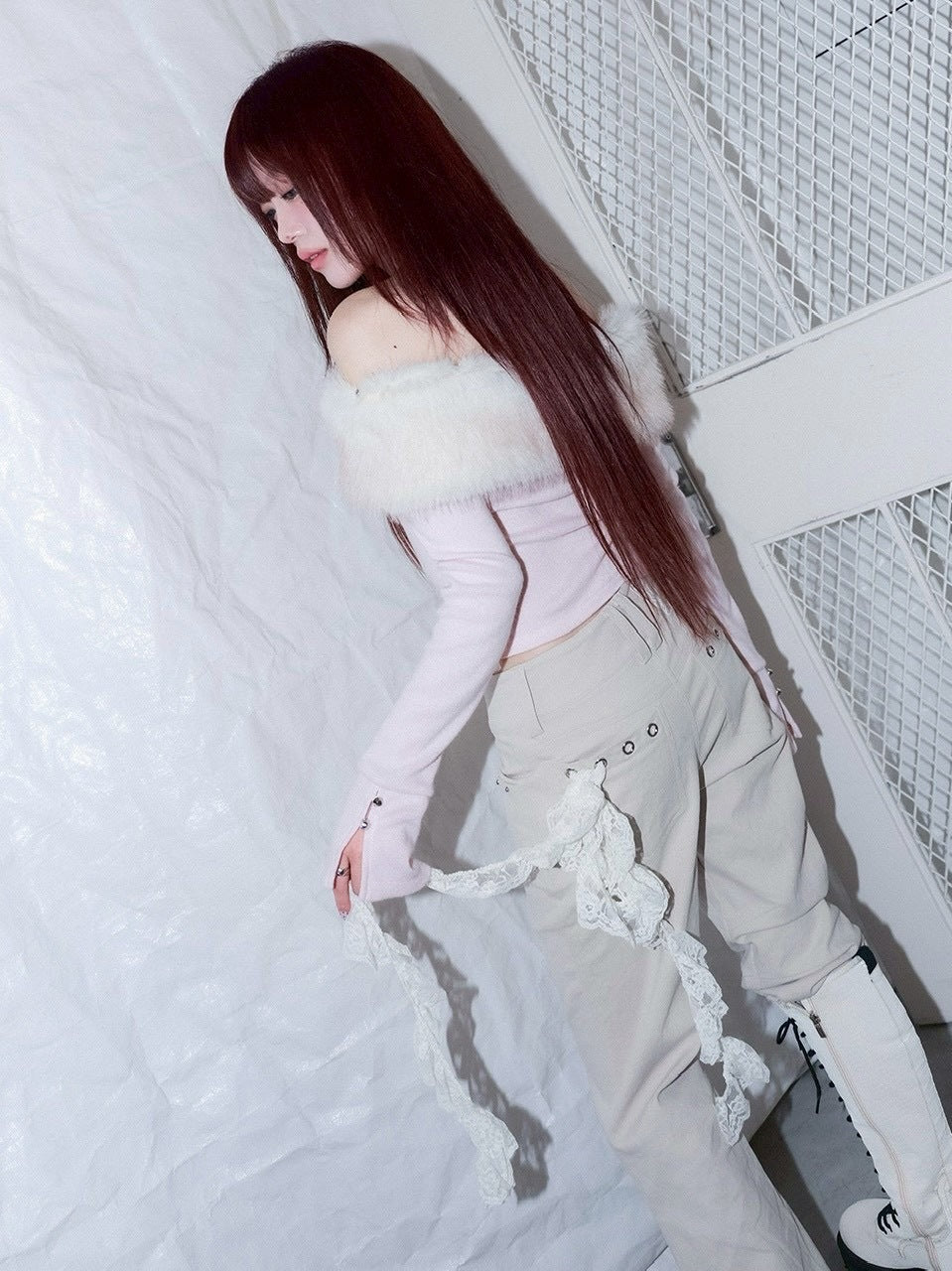 1/2 20:00発売【CHERRYQUIRI】metalic stud boots cut pt