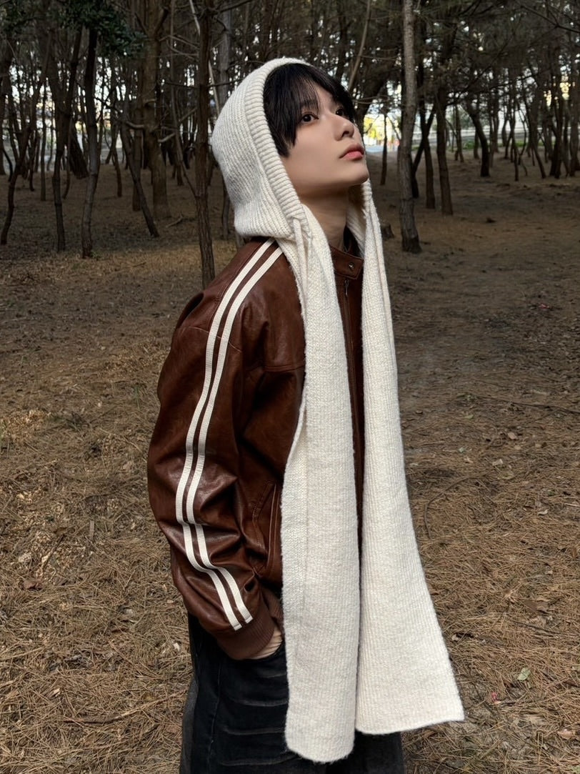 国際配送【LUV CODE】line leather jacket (2color)