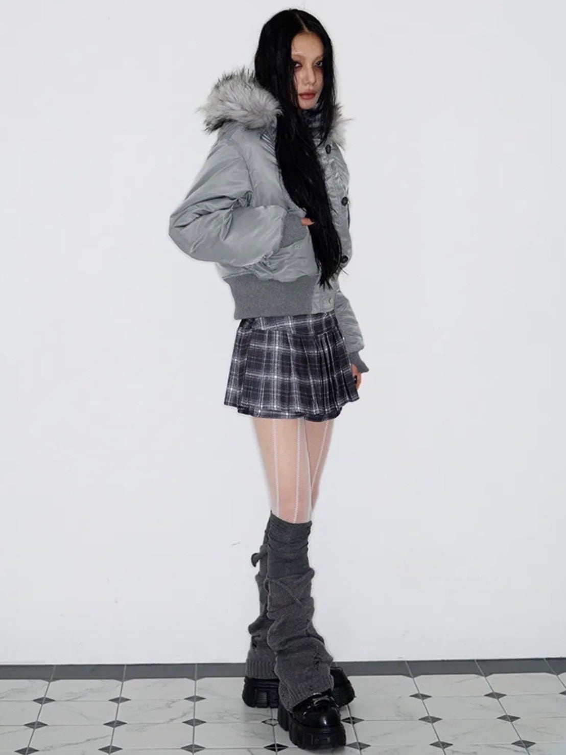 【NOT KNOWING】Fur Trim MA-1 Padded Jumper