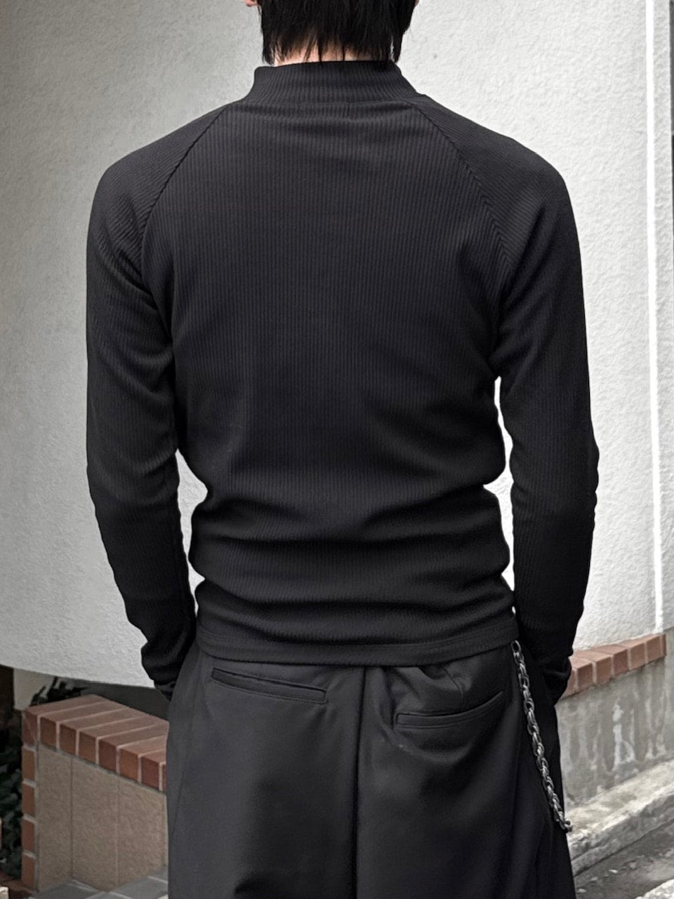 大阪店WEB限定受注制【Chikashitsu＋】mockneck zip long sleeve / 【チカシツプラス】モックネックジップ長袖Tシャツ (3color)