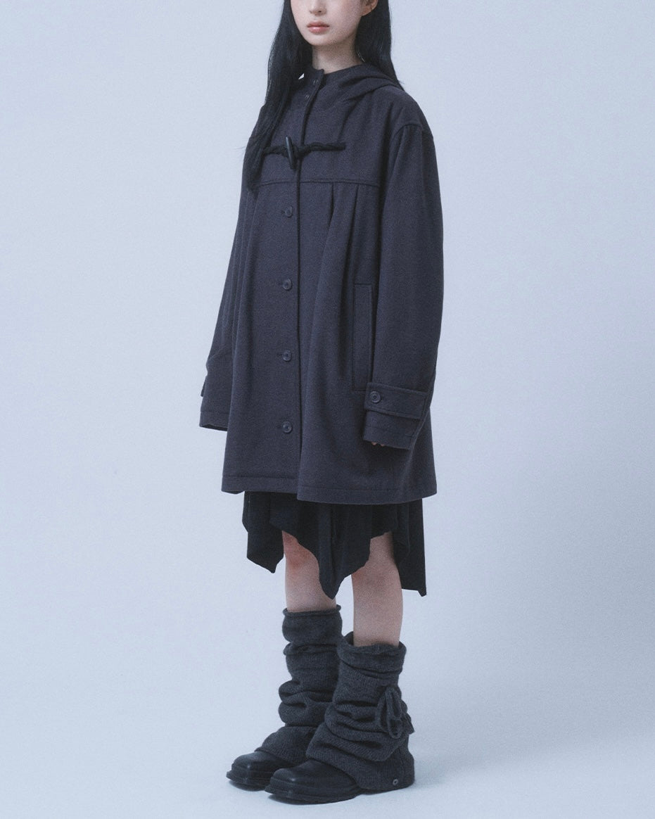 【TUOMIO】PLEATED TOGGLE WOOL COAT
