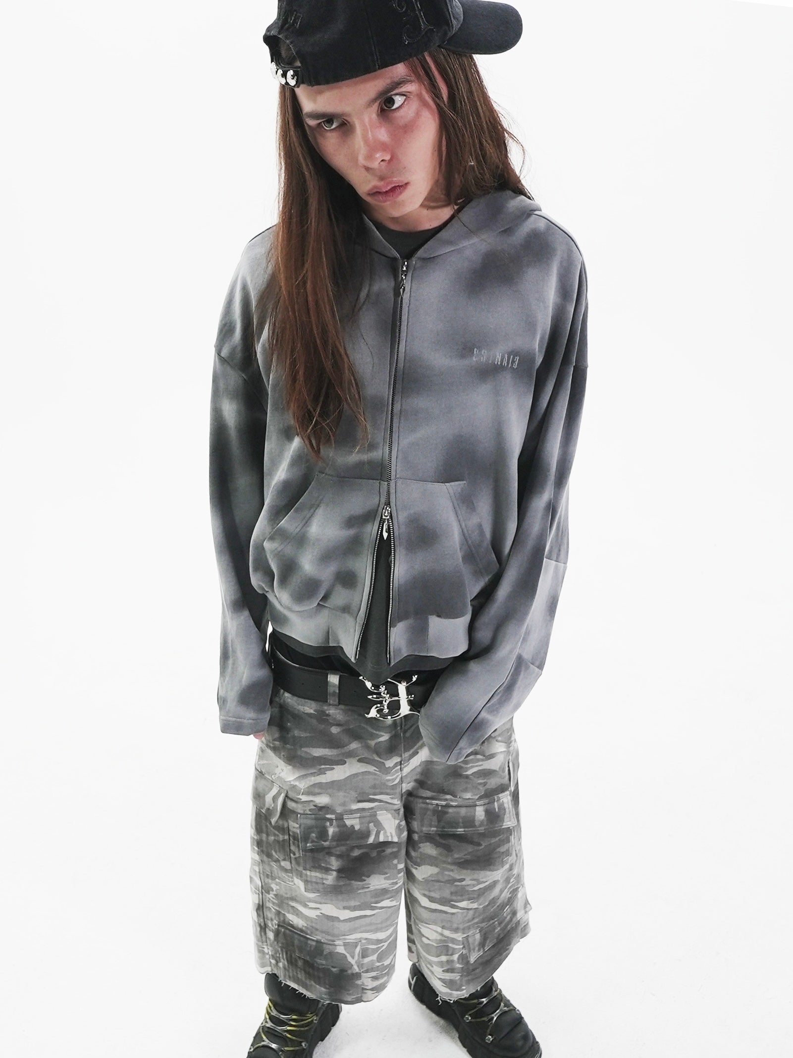 【E RIN AI E】DUSTY HOODIE ZIP UP