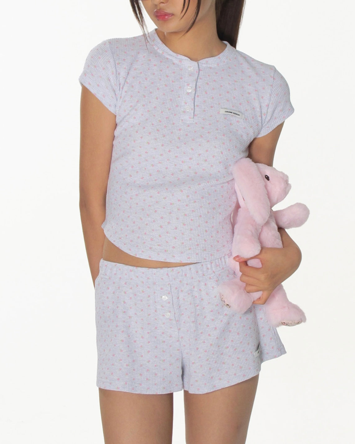 【CRANK】BUTTON FLOWER SHORTS