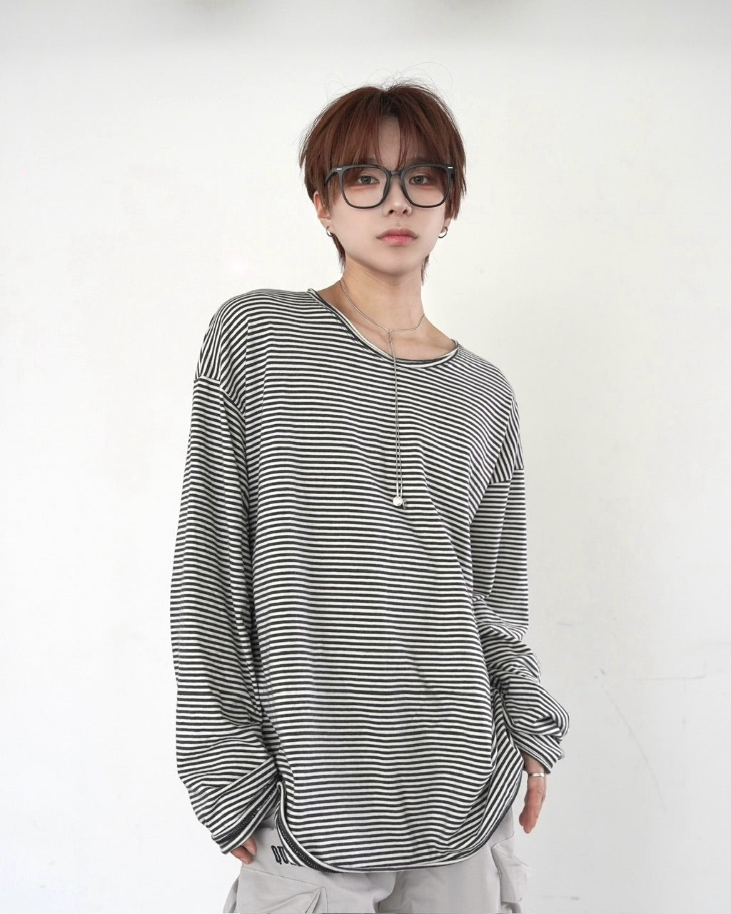 受注制【LUV CODE】stripe long sleeve tee 2 (2color)