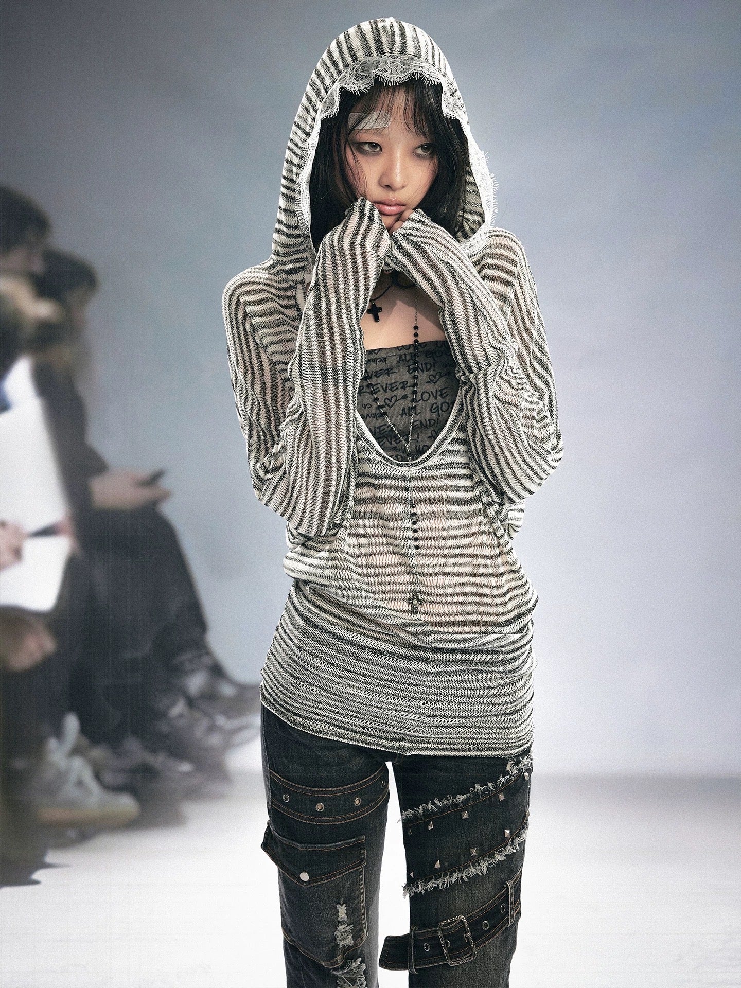 【Cest Nous】Hooded Crop Top