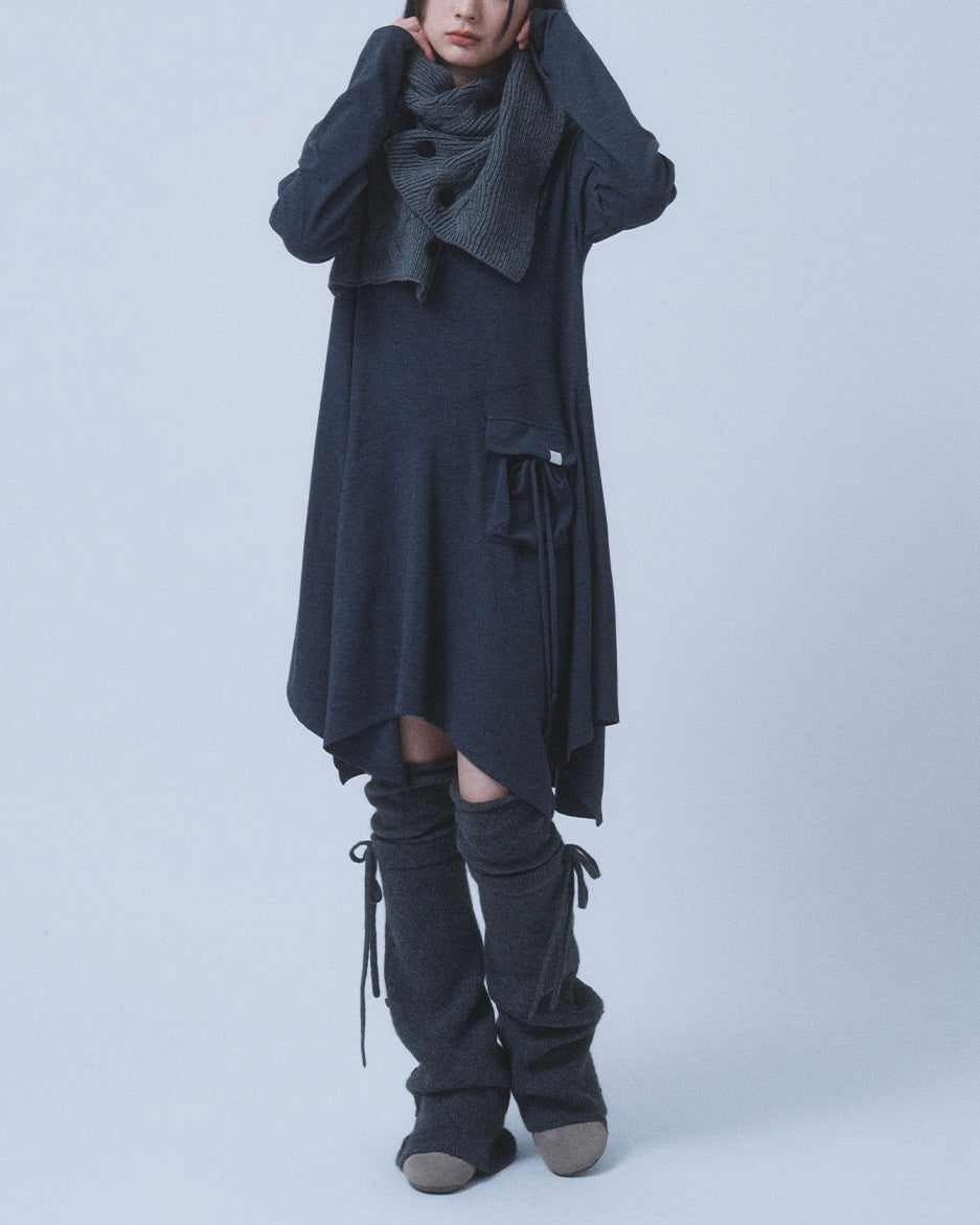 【TUOMIO】BUTTON WOOL KNIT MUFFLER