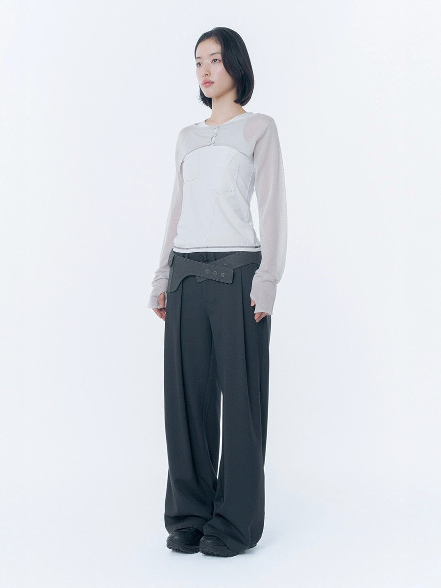 【Miseki seoul】Pocket pointed sleeveless