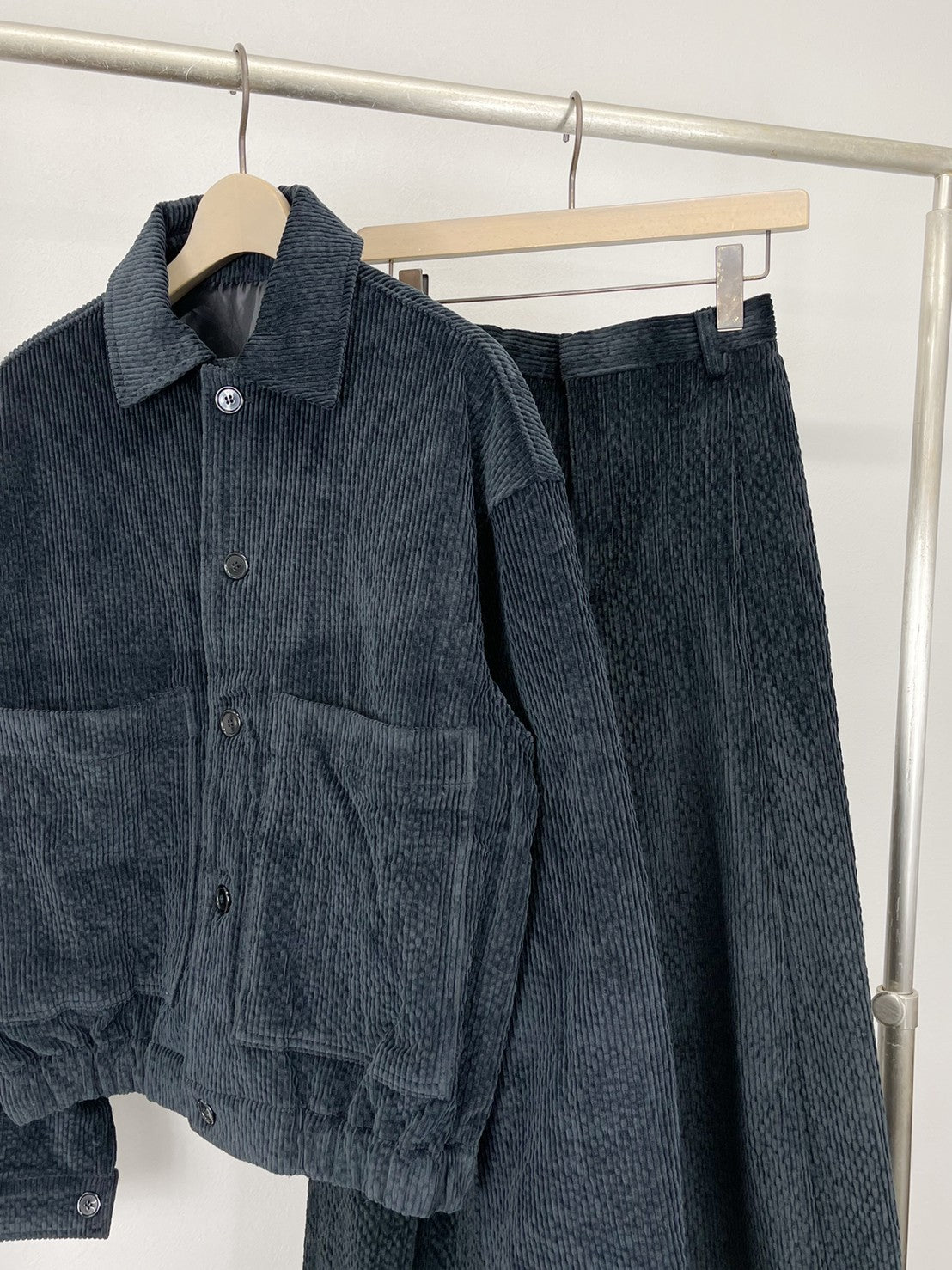 受注制【Chikashitsu +】set up high waist corduroy pants (3color)