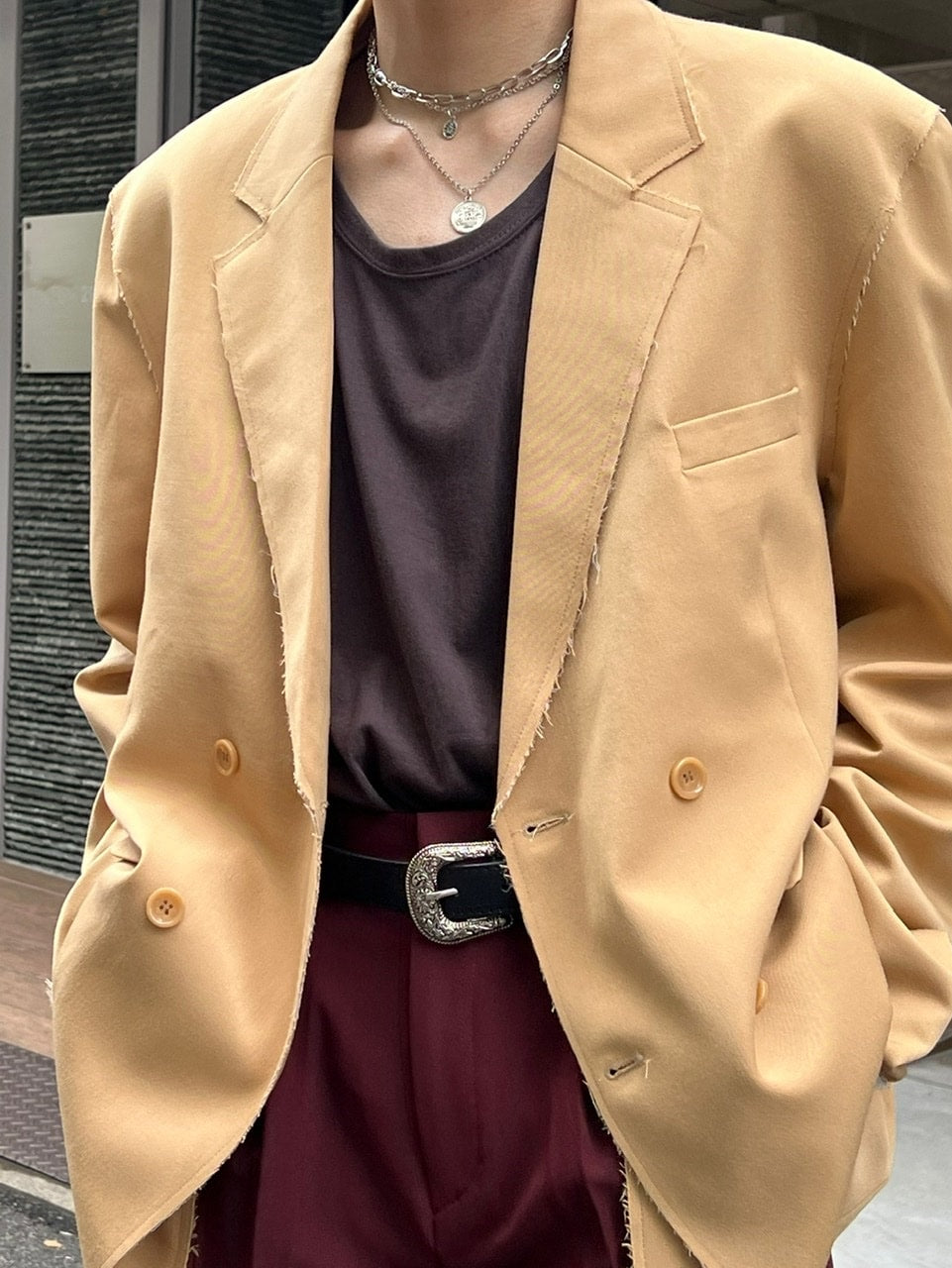 受注制【Chikashitsu +】bi-color double jacket (2color)