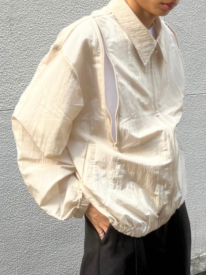 受注制【Chikashitsu +】shoulder slit design blouson (3color)