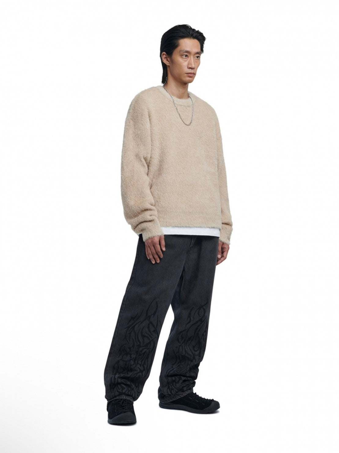 【NOMANUAL】CROPPED HAIRY KNIT (15color) / 【ノーマニュアル】クロップドヘアリー長袖ニット