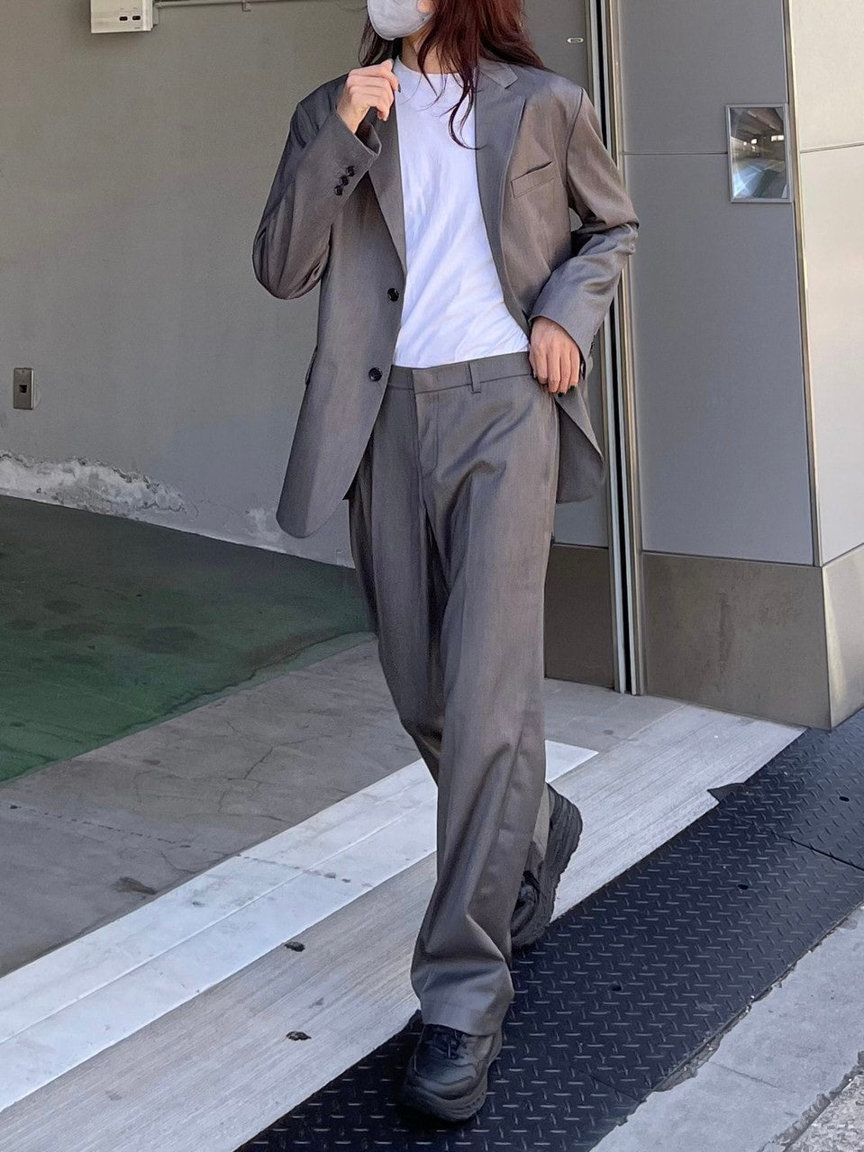 【Chikashitsu +】set up straight slacks (4color)