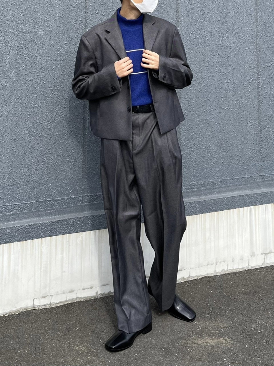 受注制【Chikashitsu +】set up tuck slacks (3color)