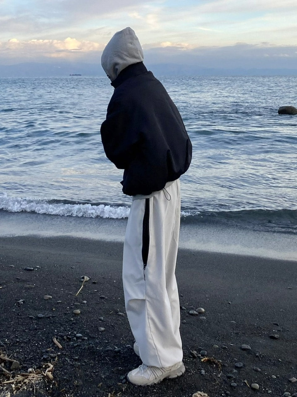 受注制【youll】bi-color wide jogger pants (2color)