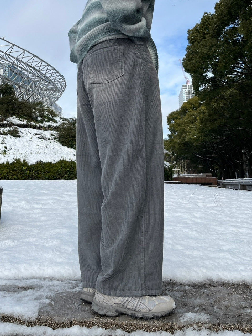 受注制【Chikashitsu +】vintage wash wide corduroy pants (2color)