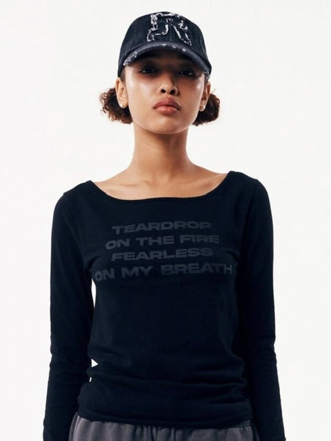 【runningHIGH】LETTERING SLIM L/S TEE / 【ランニングハイ】レタリングスリム長袖Ｔシャツ