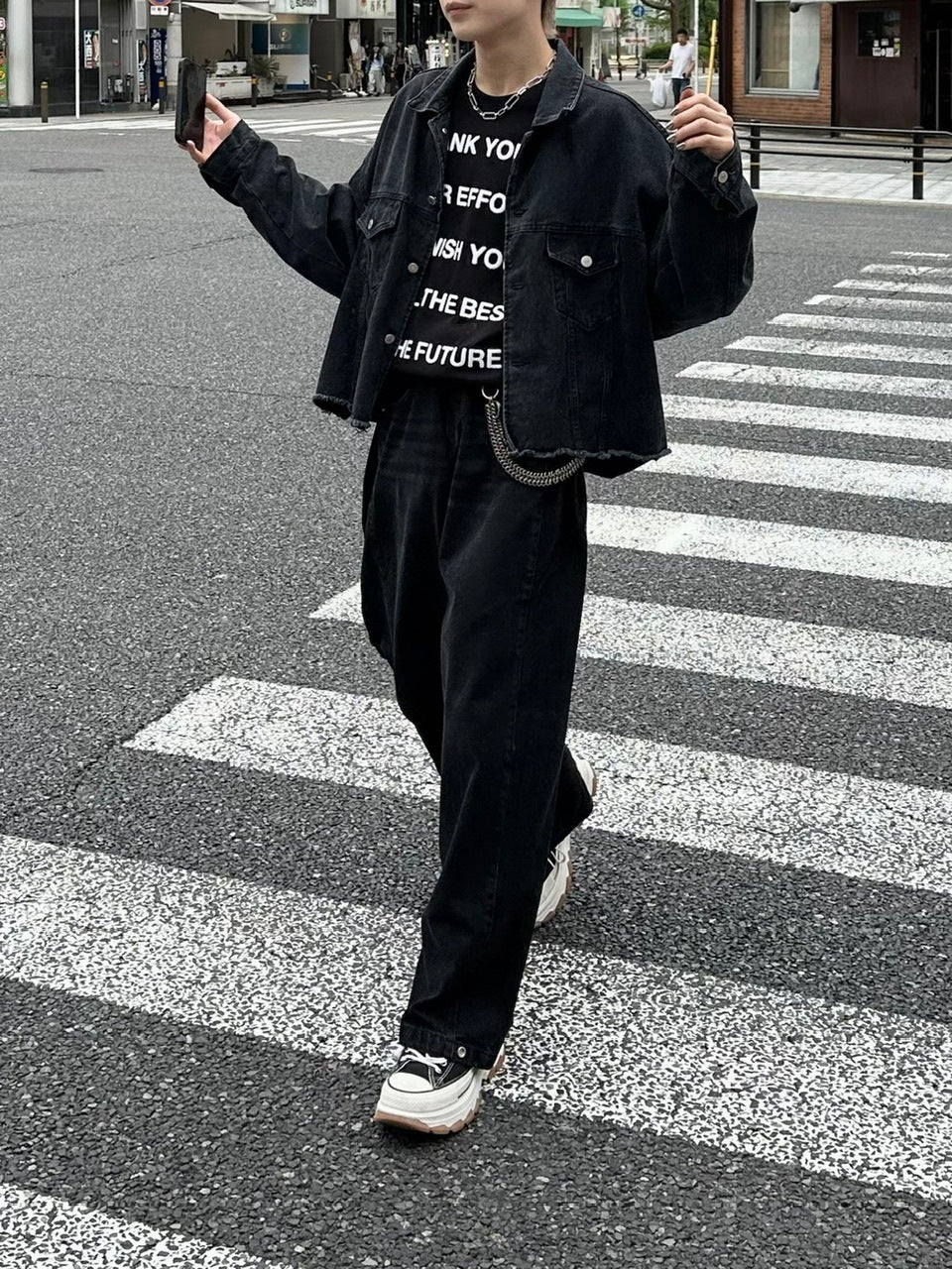 大阪店WEB限定受注制【Chikashitsu +】cutting cropped denim jacket (3color)